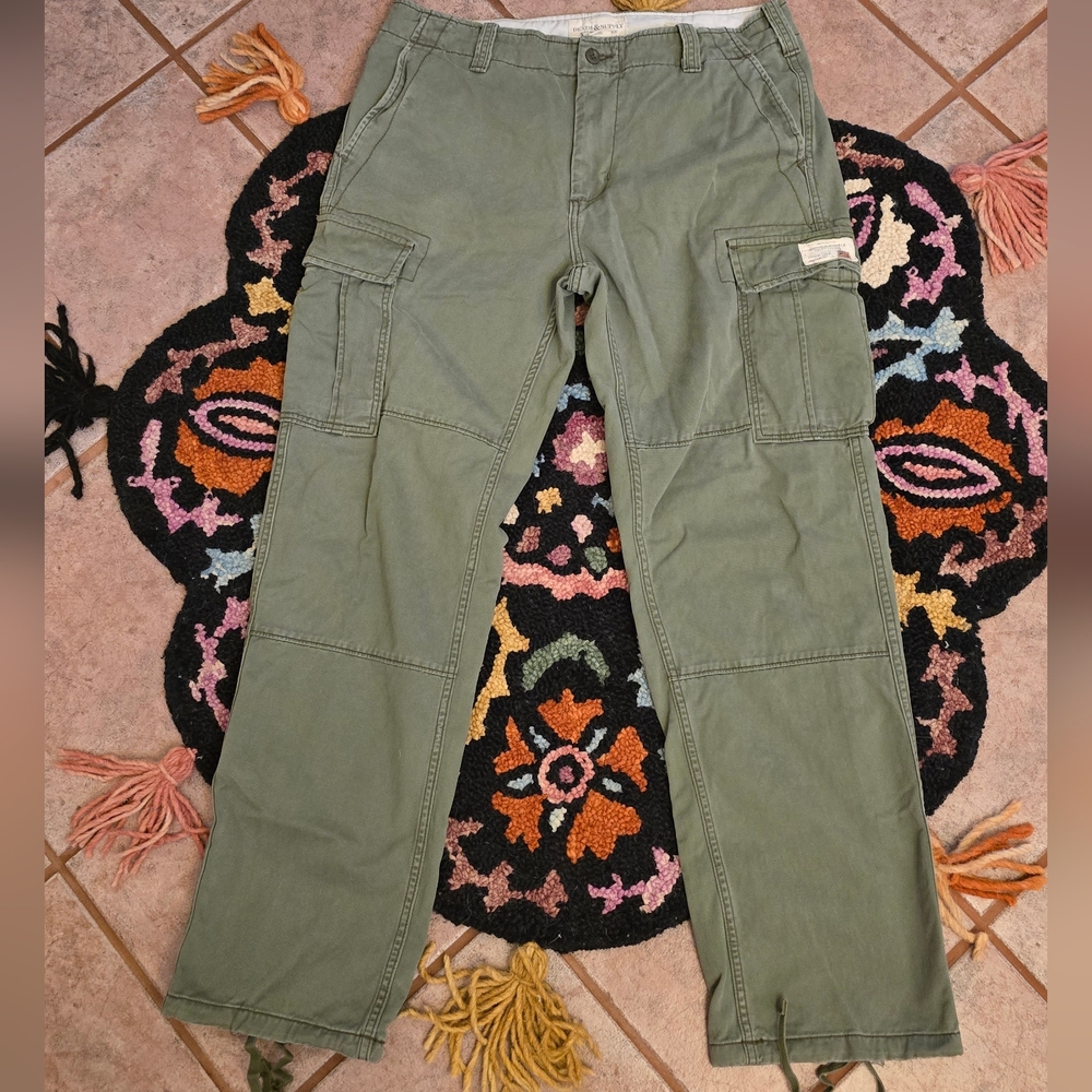 🔥🔥y2k Ralph Lauren Demin And Supply Men's Cargo Pants Olive Green🔥🔥34w 32L - Picture 3 of 8